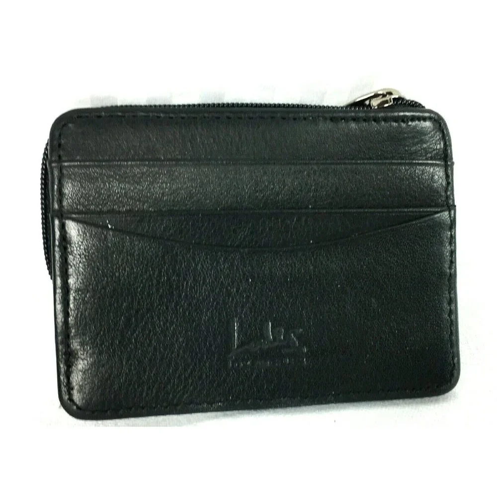 Lodis Black Belt Clip ID Credit Card Holder w Zip Compartment Business